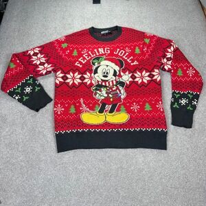 Disney Mickey Mouse Feeling Jolly Christmas Light Up Sweater Women's‎ SM